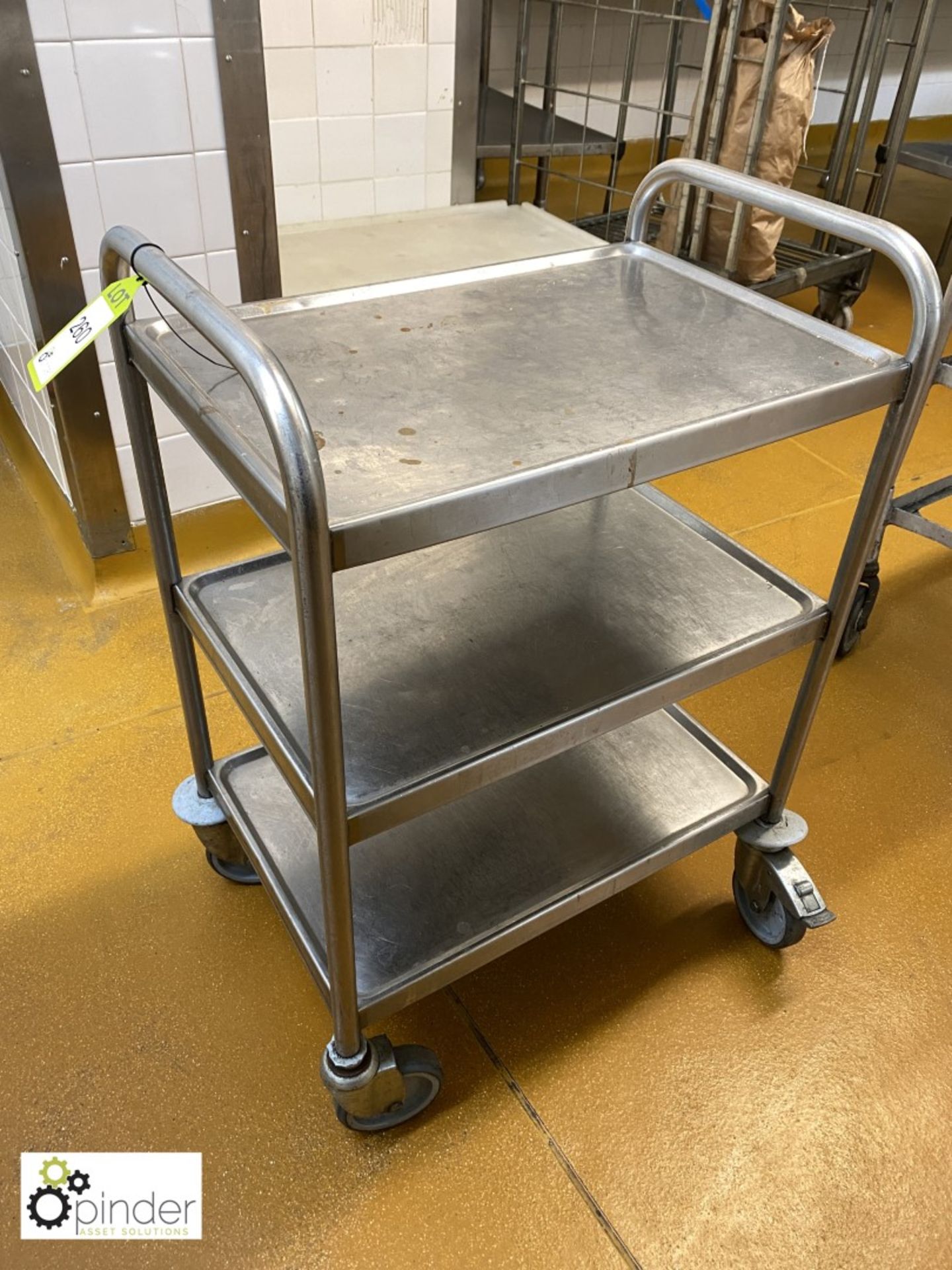 Stainless steel 3-shelf Trolley (located in Rear Storage Area)