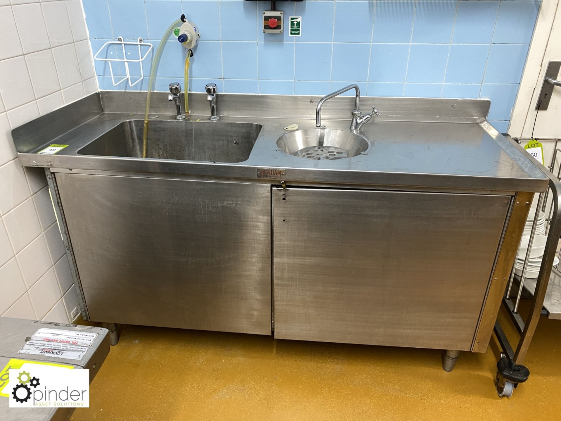 Benham stainless steel single bowl Sink Unit, 1700mm x 600mm (located in Main Kitchen)