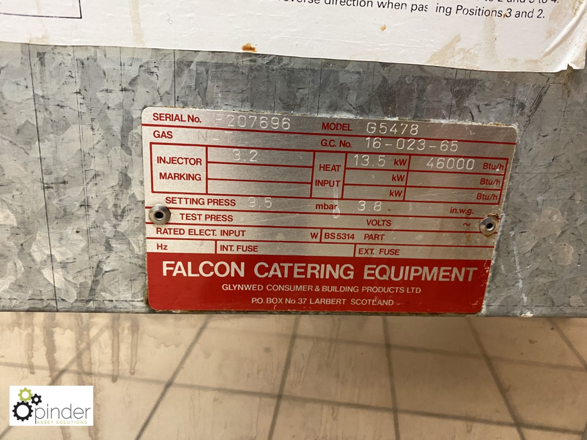 Falcon G5478 gas fired Steaming Oven (located in 24th Floor Kitchen) - Image 3 of 4