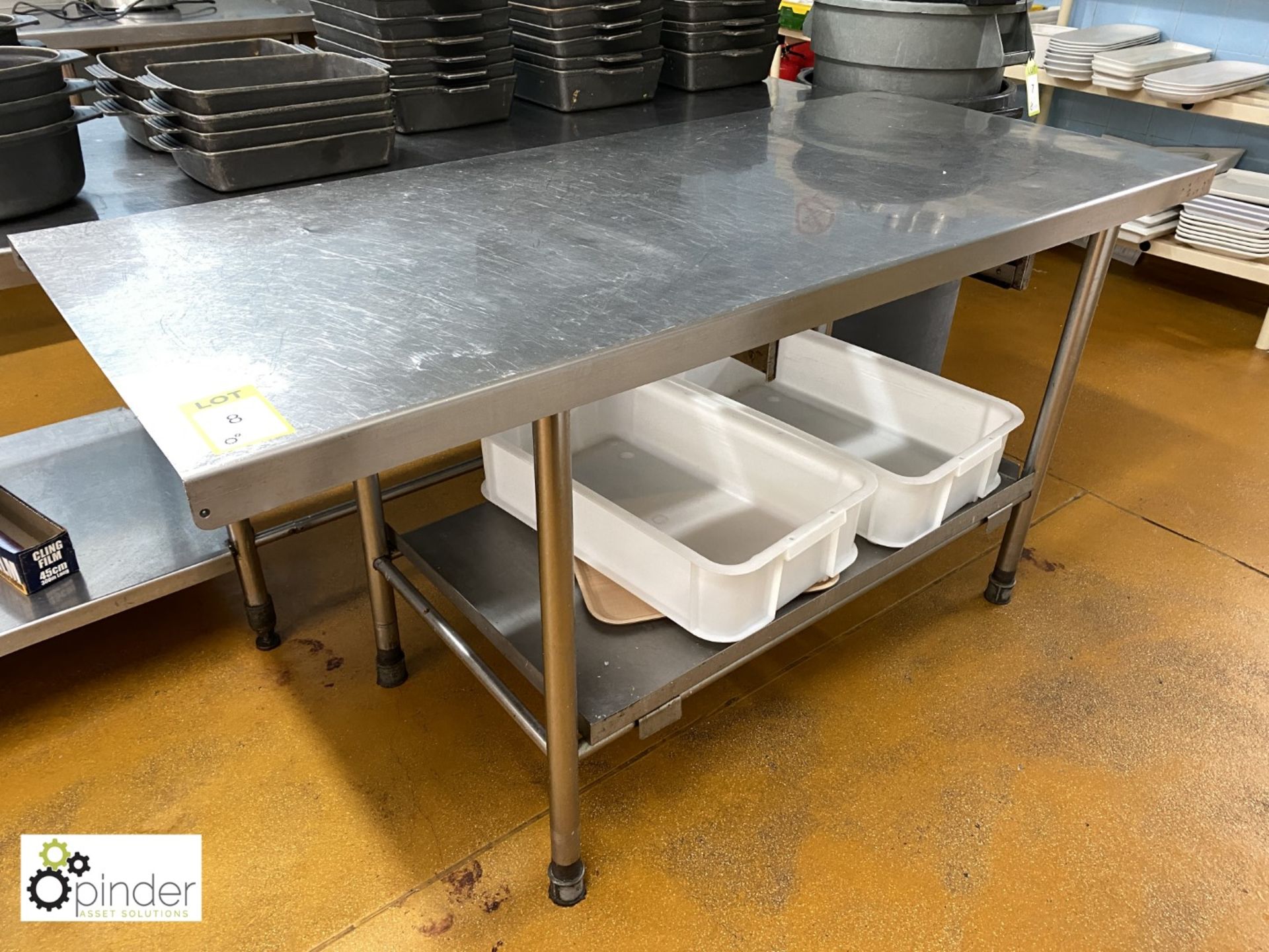 Stainless steel Preparation Table, 1620mm x 700mm, with shelf under (located in Main Kitchen) - Image 2 of 2