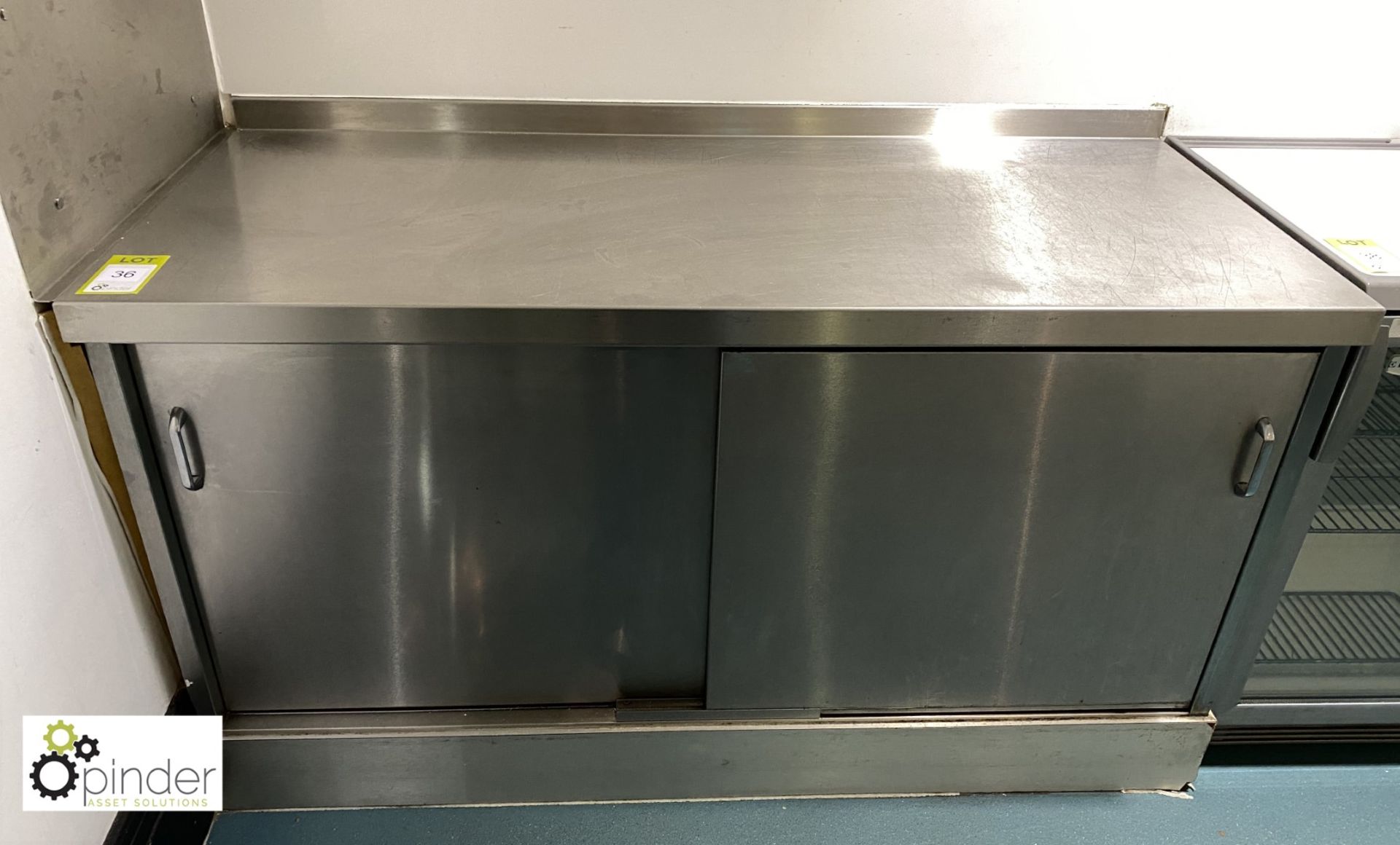 Stainless steel double door 2-shelf Cabinet, 1500mm x 650mm (located in Canteen Servery)