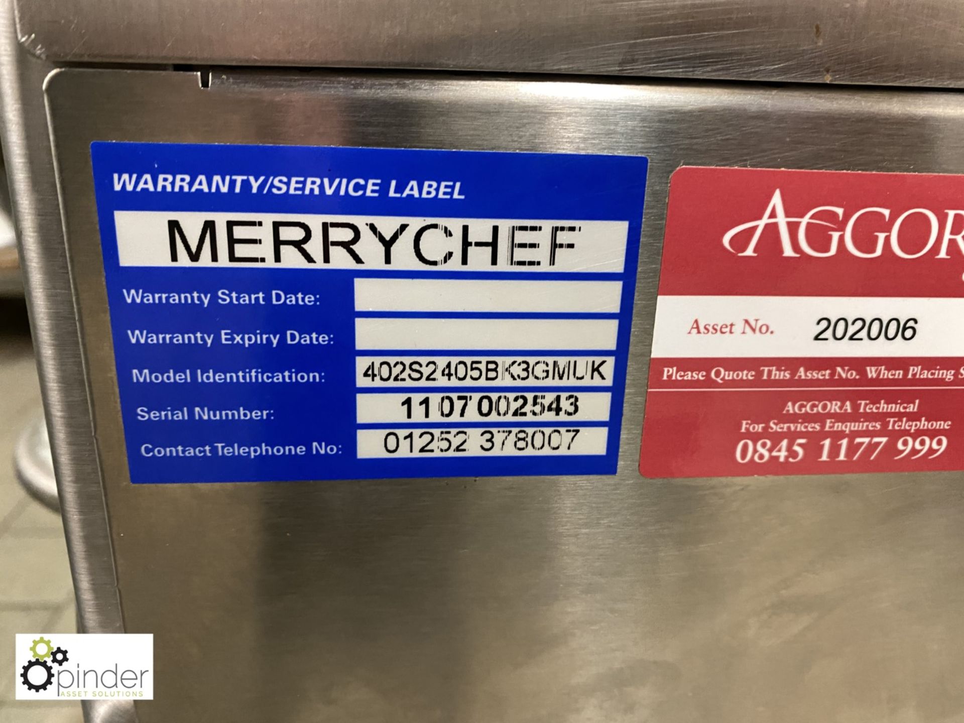 Merrychef EC4025 counter top Commercial High Speed Oven, 415volts (located in Main Wash Room) - Image 3 of 5