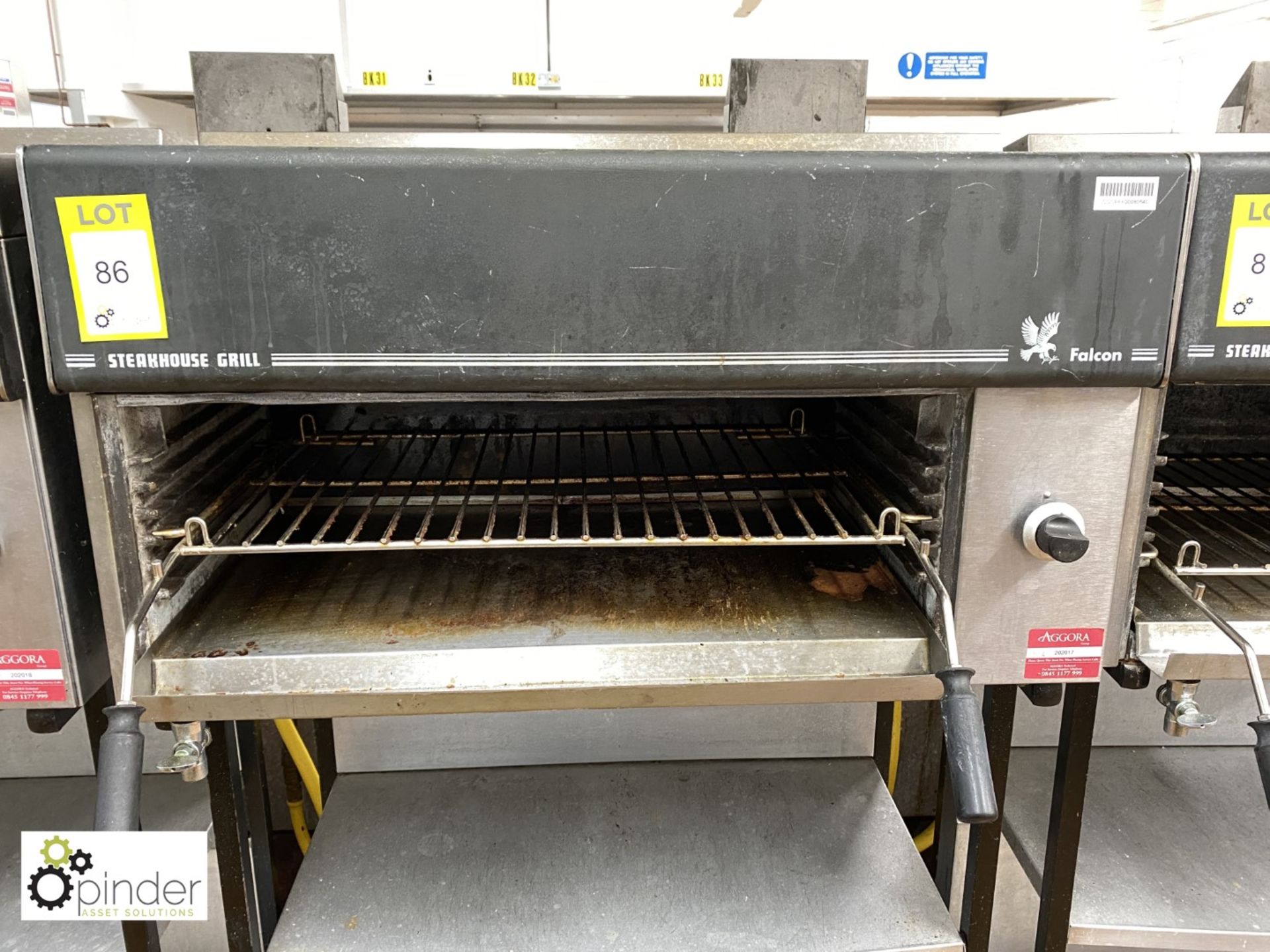 Falcon gas fired Steakhouse Grill, with 2-shelf stand (located in Main Kitchen)