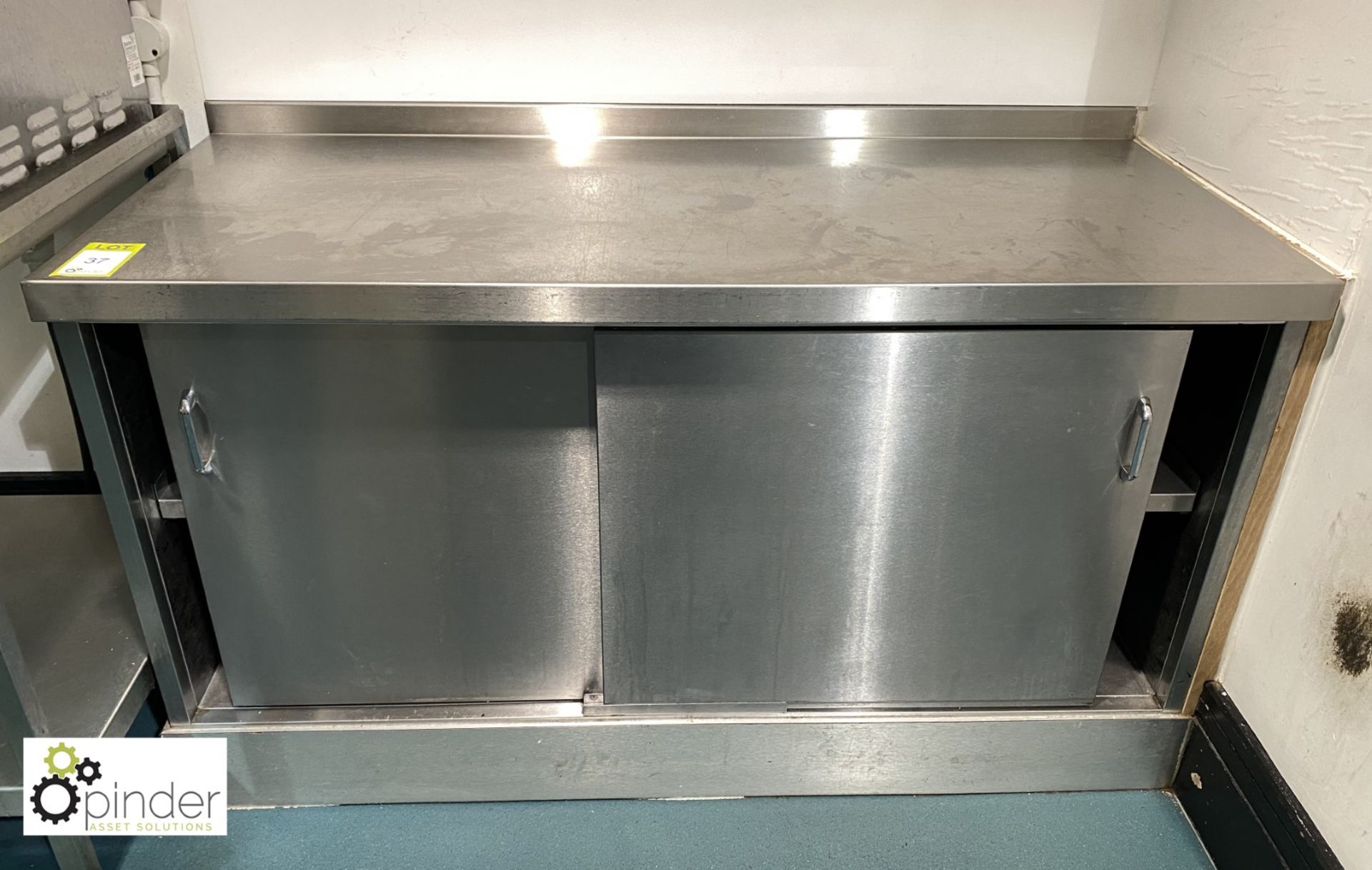 Stainless steel double door 2-shelf Cabinet, 1500mm x 650mm (located in Canteen Servery)