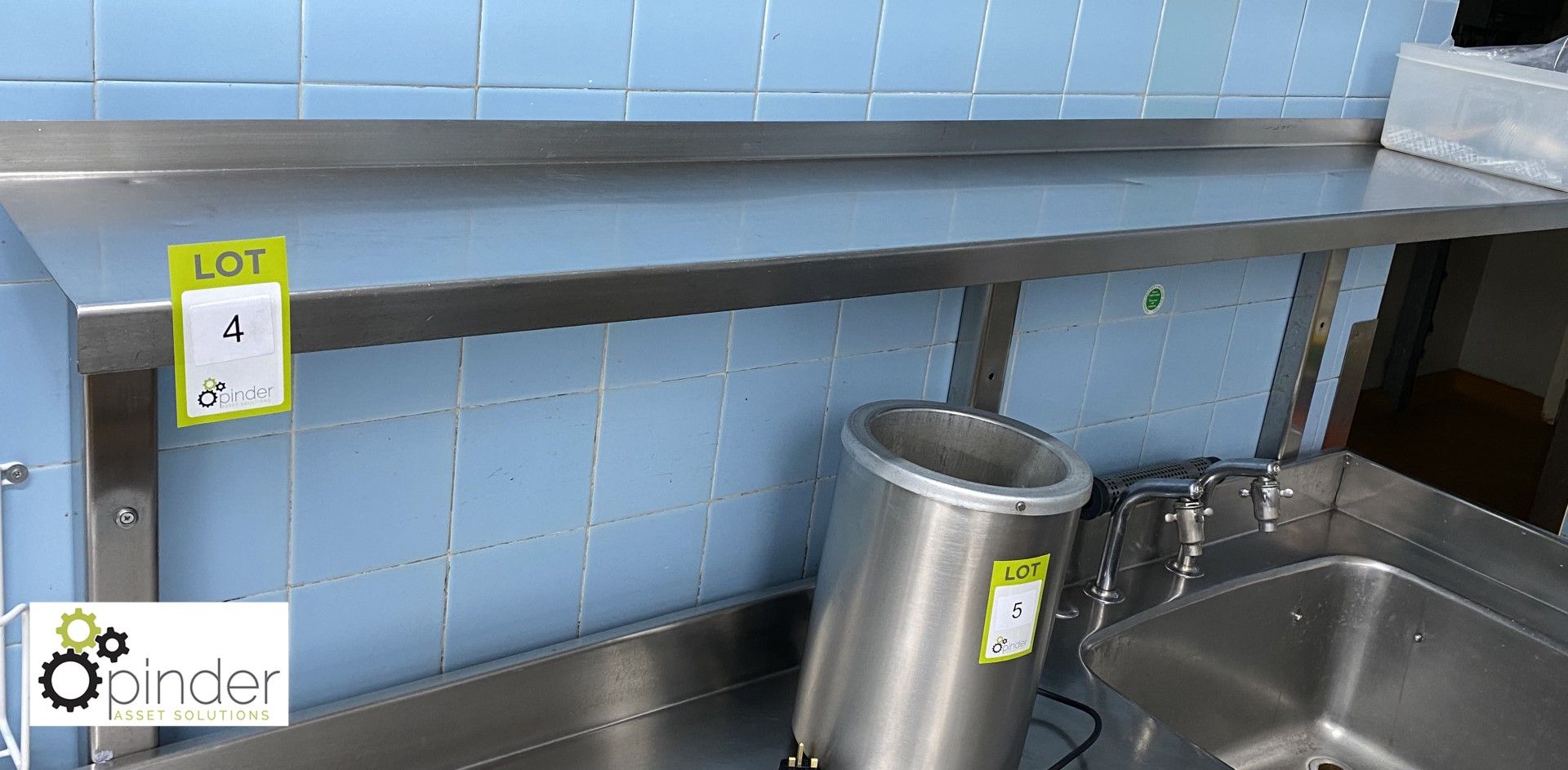 Stainless steel wall mounted Shelf, 1950mm x 300mm (located in Main Kitchen)