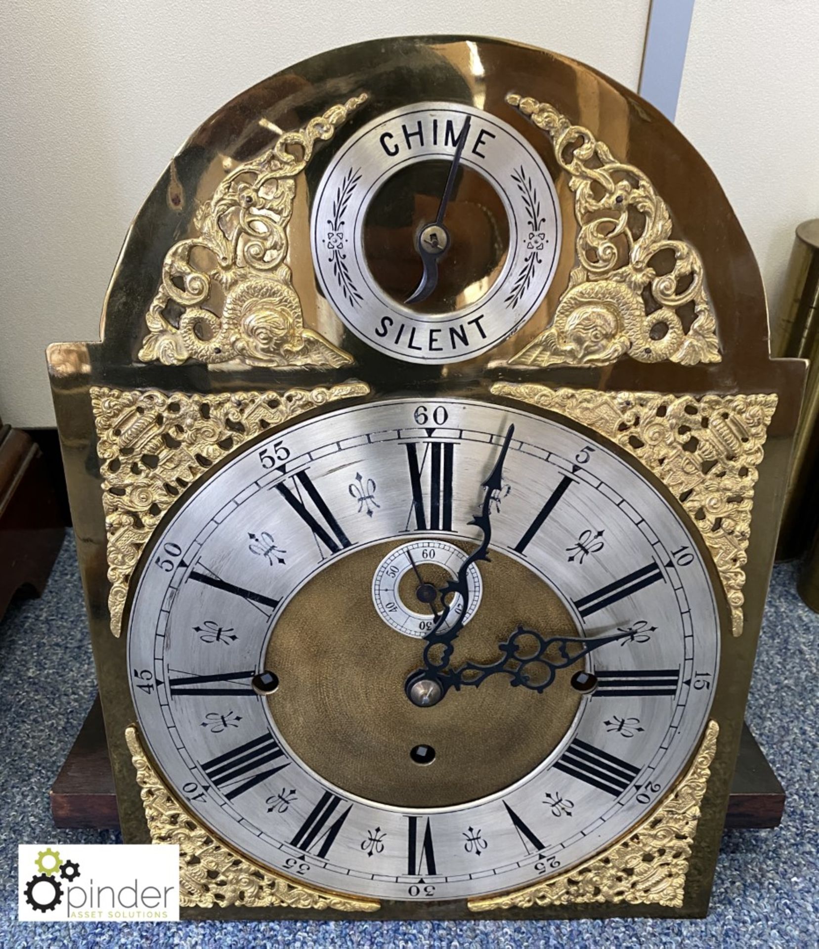 Mahogany inlaid long case Clock, with face, weights, etc, 490mm wide x 320mm deep x 2380mm tall - Image 7 of 16