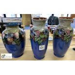 3 Royal Doulton glazed Vases
