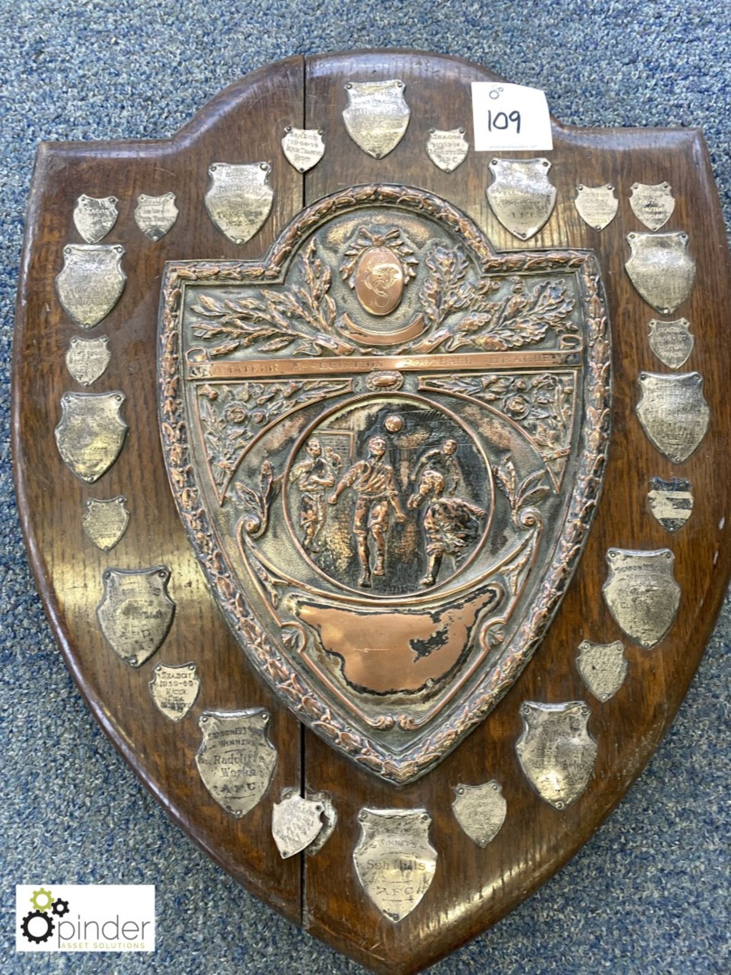 Amateur Association Football League Shield, on oak mount