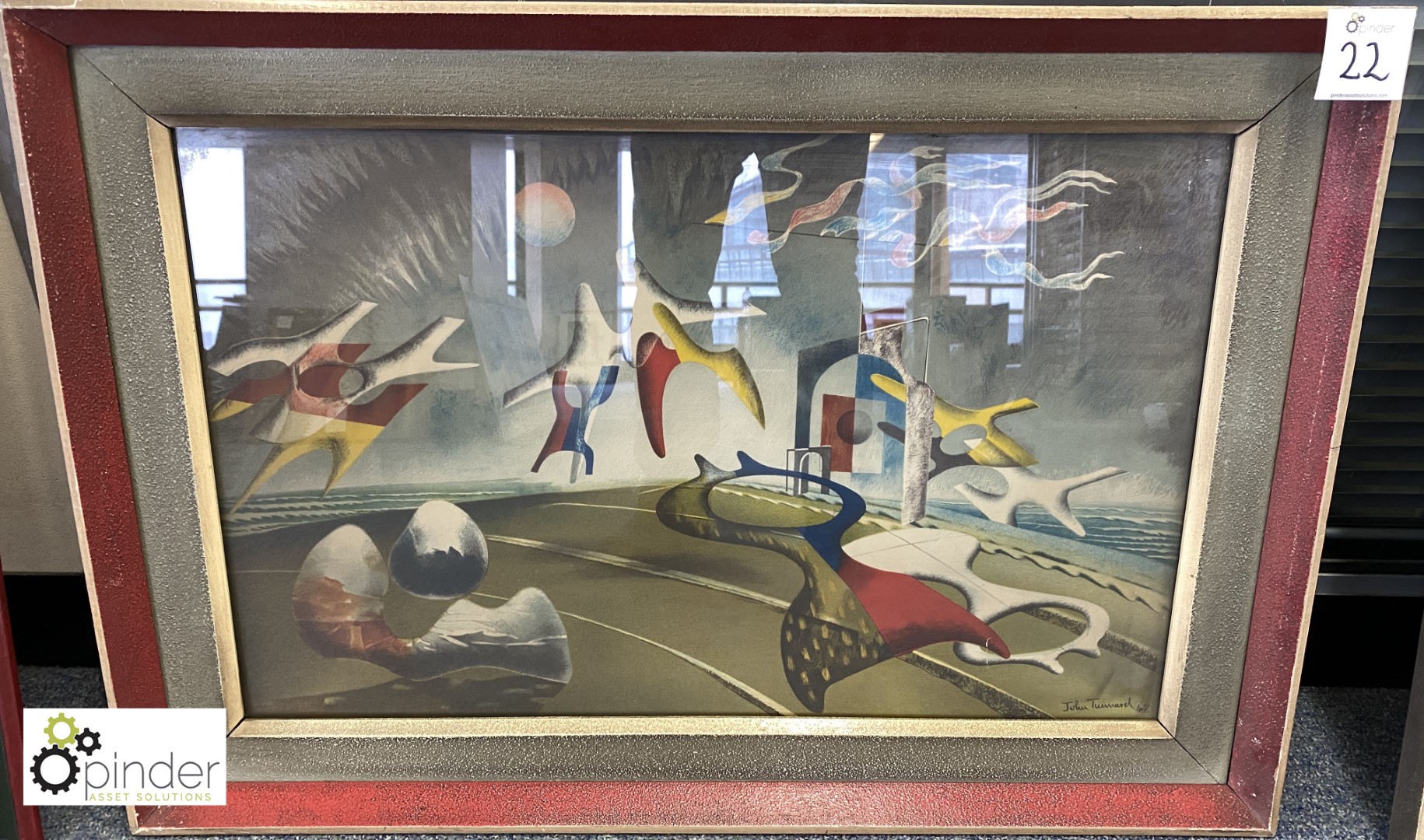 Framed and glazed Print “Holiday” by John Tunnard, 820mm x 560mm