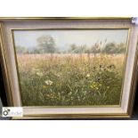 Framed Oil on Canvas “Field of Flowers” by Richard Tratt, 1989, 750mm x 600mm