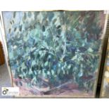 Framed Gouashe on Board “Eucalyptus Leaves” signed Richard Robbins, 1150mm x 1150mm, circa 1990