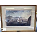 Framed and glazed signed limited edition Print “The Sea Cadet Training Brig, TS Royalist, passing