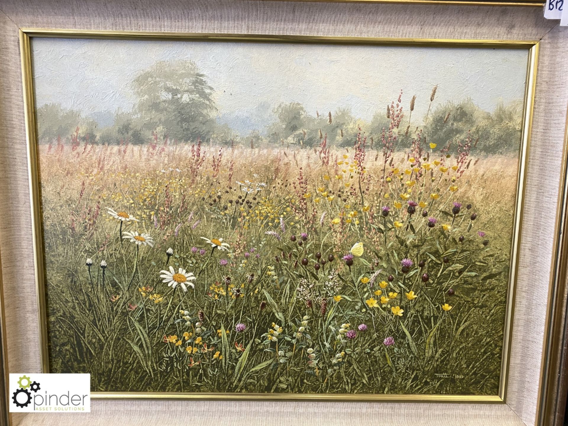Framed Oil on Canvas “Field of Flowers” by Richard Tratt, 1989, 750mm x 600mm - Image 3 of 4