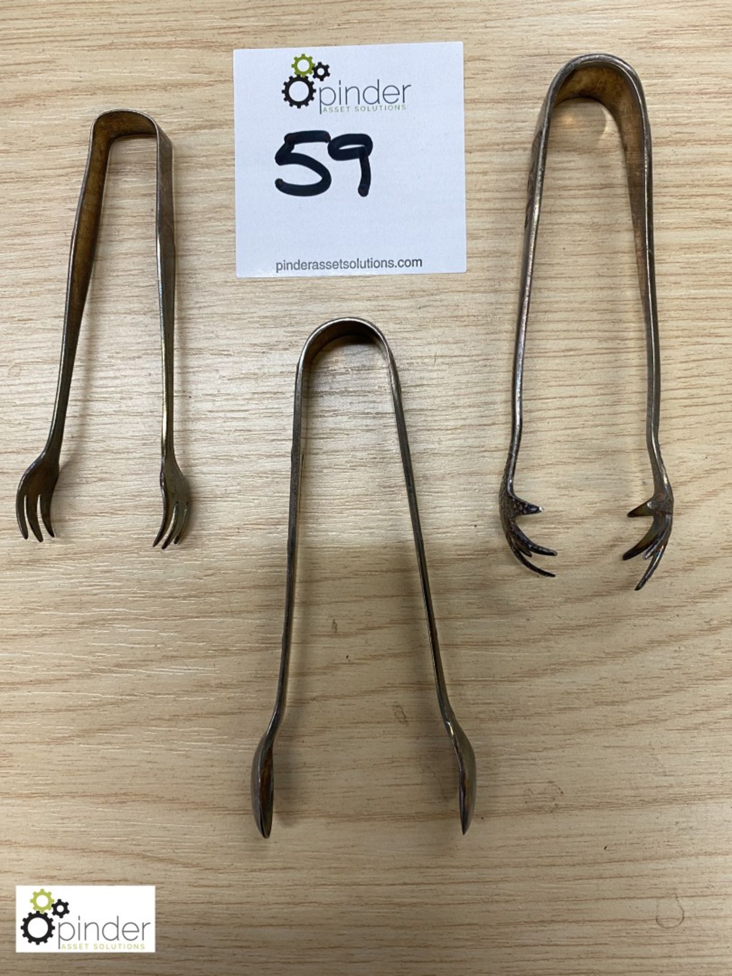 3 various Sugar Tongs - Image 2 of 2