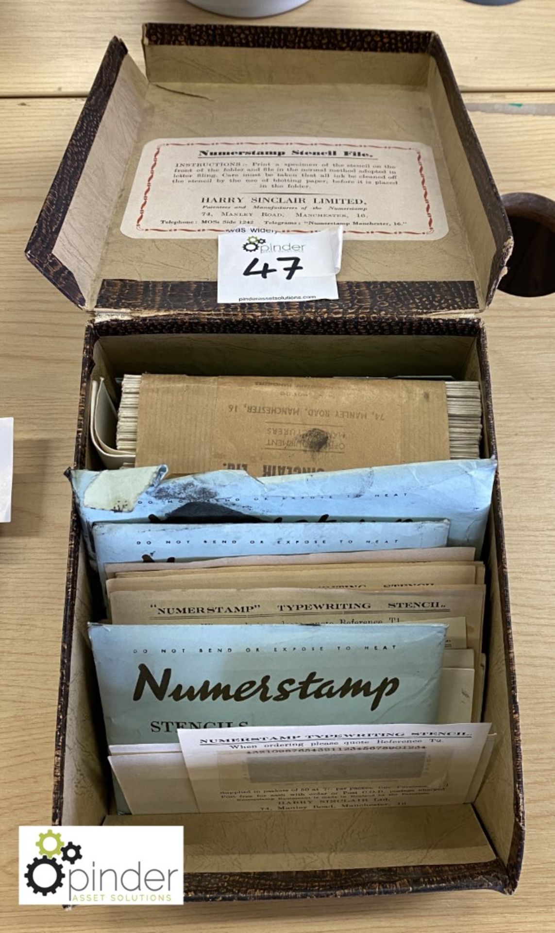 Quantity Numerstamp Typewriting Stencils, including box