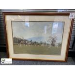 Framed and glazed Oil “The Football Match” by Roy Perry, 730mm x 570mm