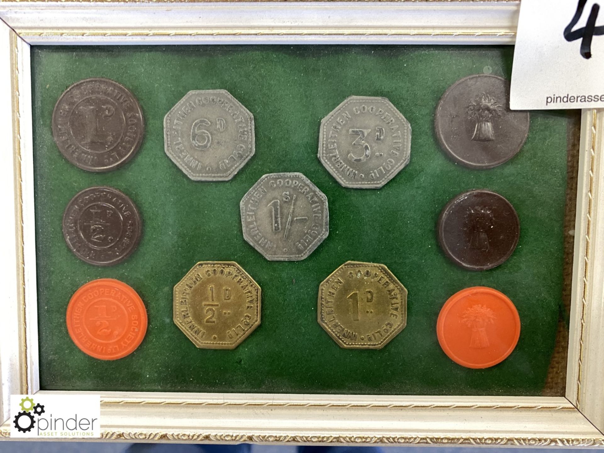 Framed and glazed Presentation of Co-Operative Society Coins