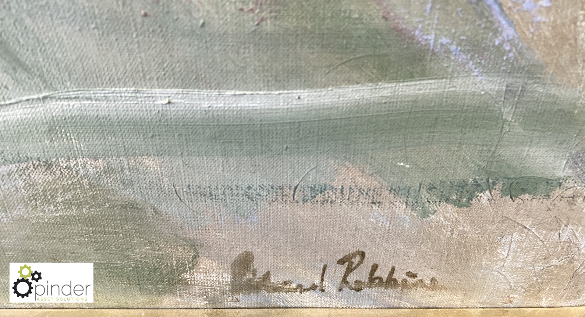 Framed Gouashe on Board “Welsh Stream” signed Richard Robbins, 1250mm x 1150mm - Image 4 of 4