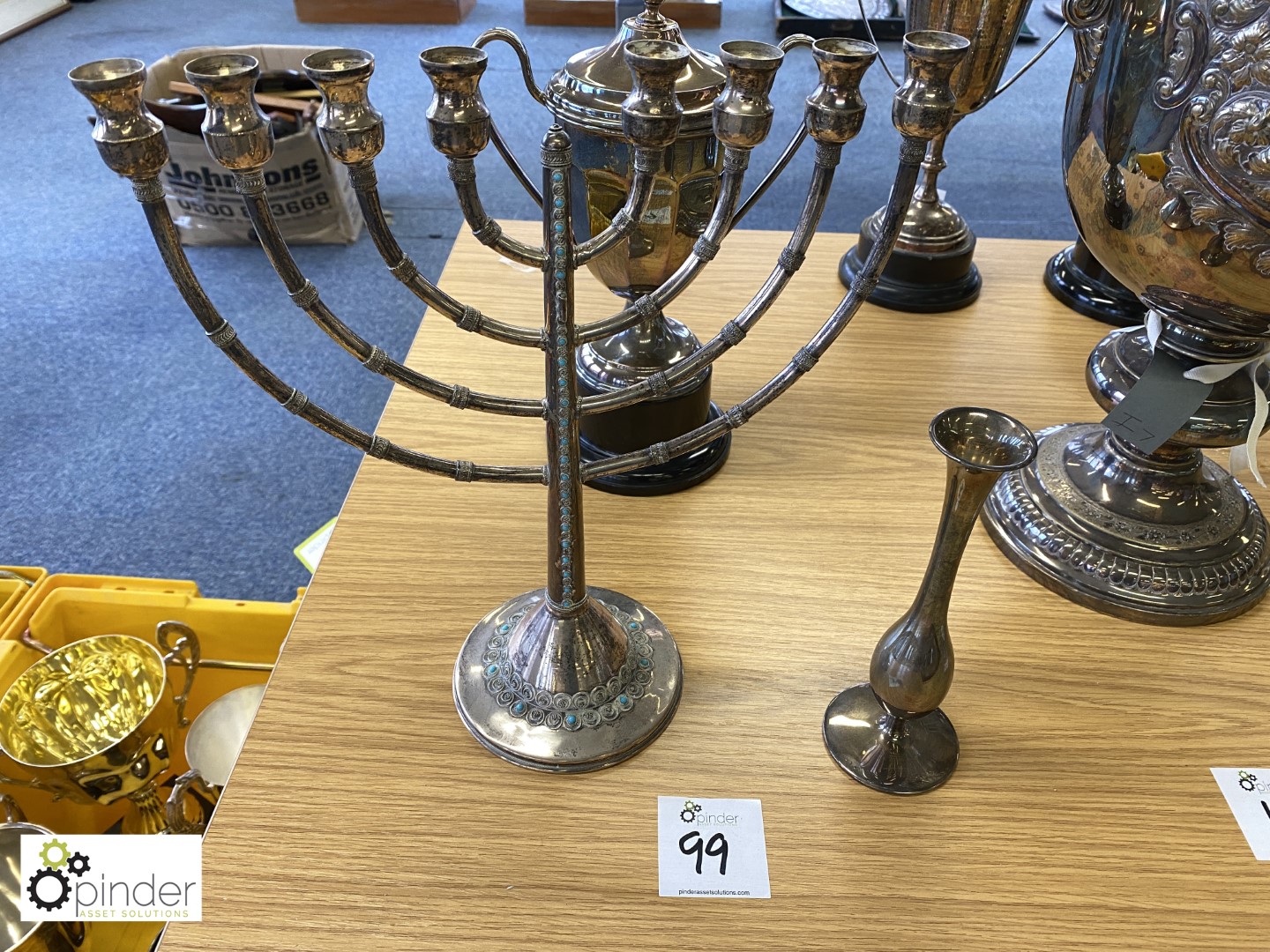 8 arm Candelabra and single Candle Holder