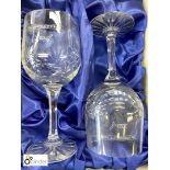 Pair cut glass Wine Glasses, Co-Operative Bank Year 2000