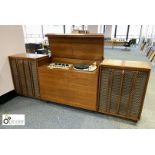 Mobile 1960s style DJ Desk comprising Garrard turntable, Vortexion 4/15/M mixer and Armstrong