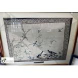 Framed and glazed Chinese Tapestry “Magpie and Flowers”, made in the Reign of Emperor Chien Lung (