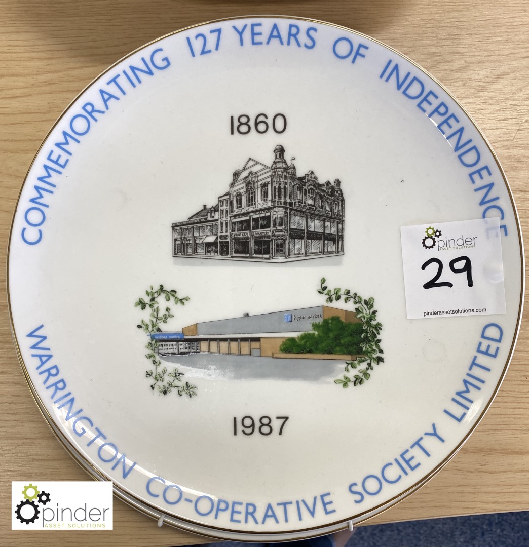 2 Commemorative Plates, Warrington Co-Operative Society, 1860-1987