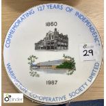 2 Commemorative Plates, Warrington Co-Operative Society, 1860-1987