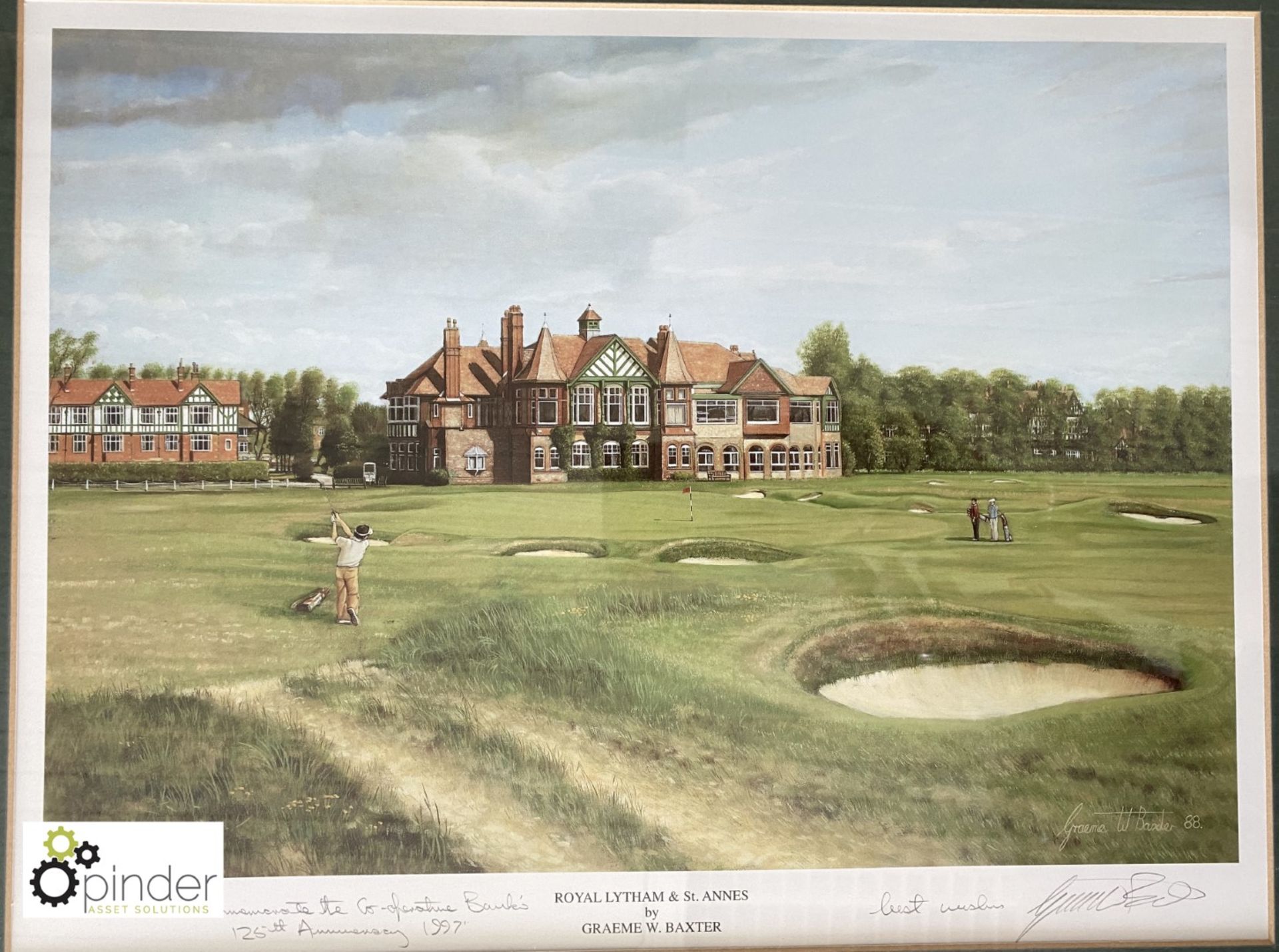 Framed and glazed signed limited edition Print “Royal Lytham and St Annes” by Graeme Baxter, to - Image 2 of 5