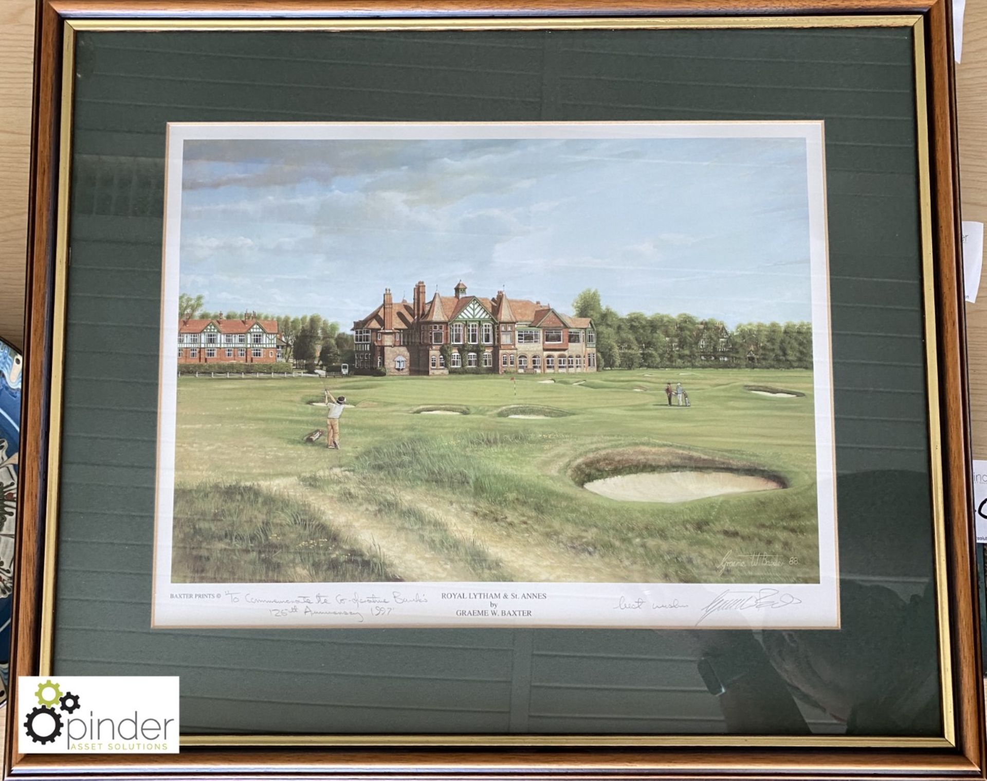 Framed and glazed signed limited edition Print “Royal Lytham and St Annes” by Graeme Baxter, to