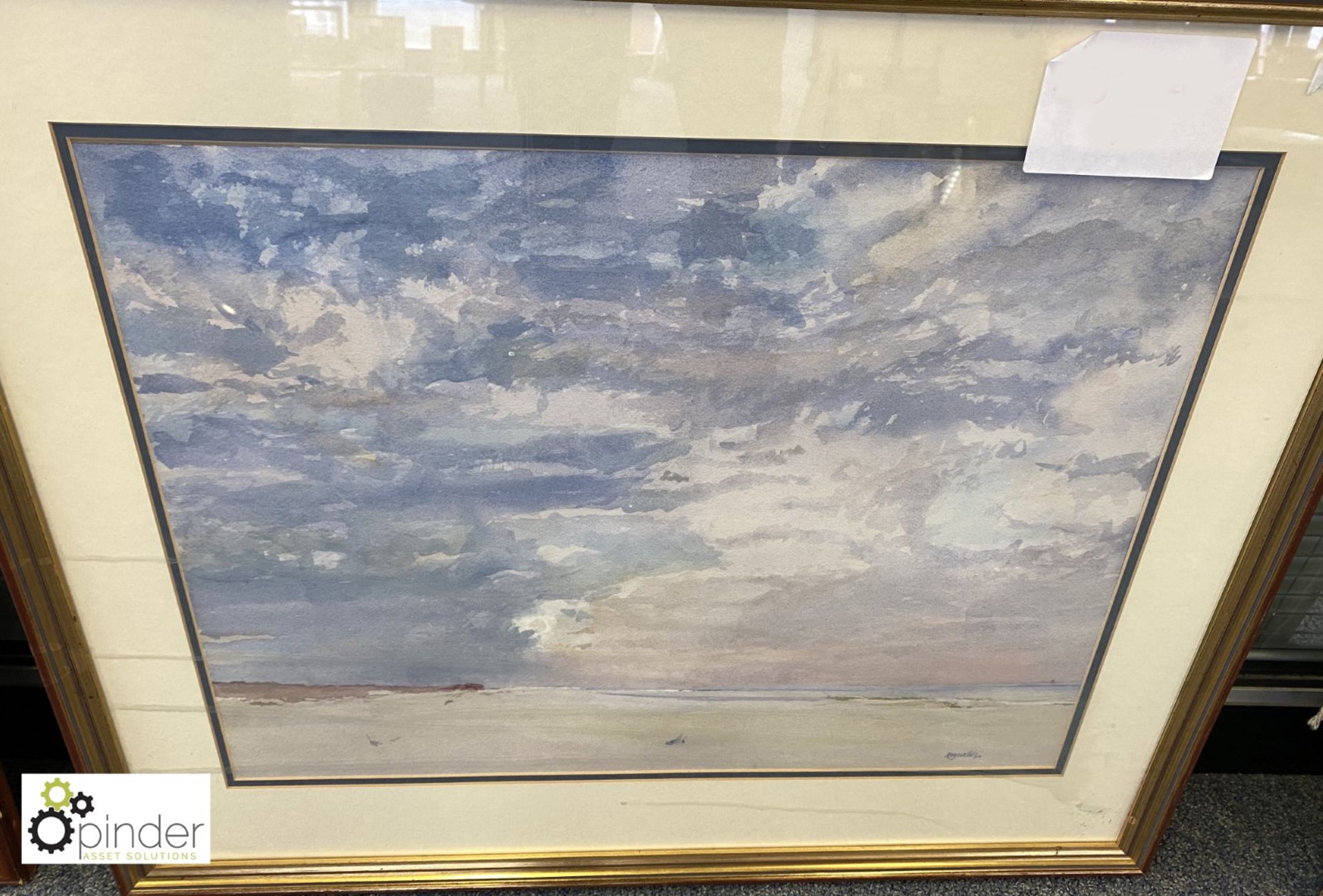 Framed and glazed Watercolour “Seascape” signed Reynolds, 800mm x 660mm - Image 2 of 3