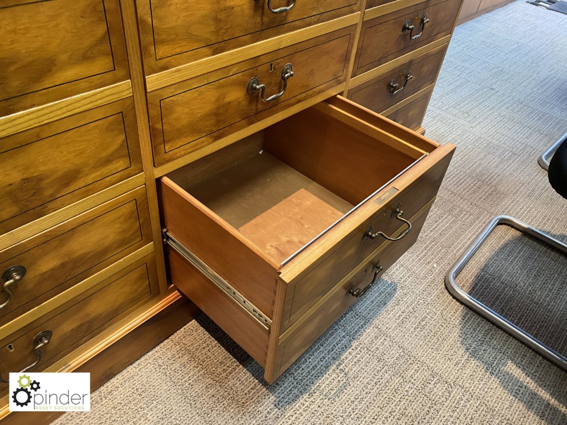 Walnut effect Bookcase, with 6-drawer base and full height cabinet, 2400mm x 600mm x 2140mm high ( - Image 7 of 7