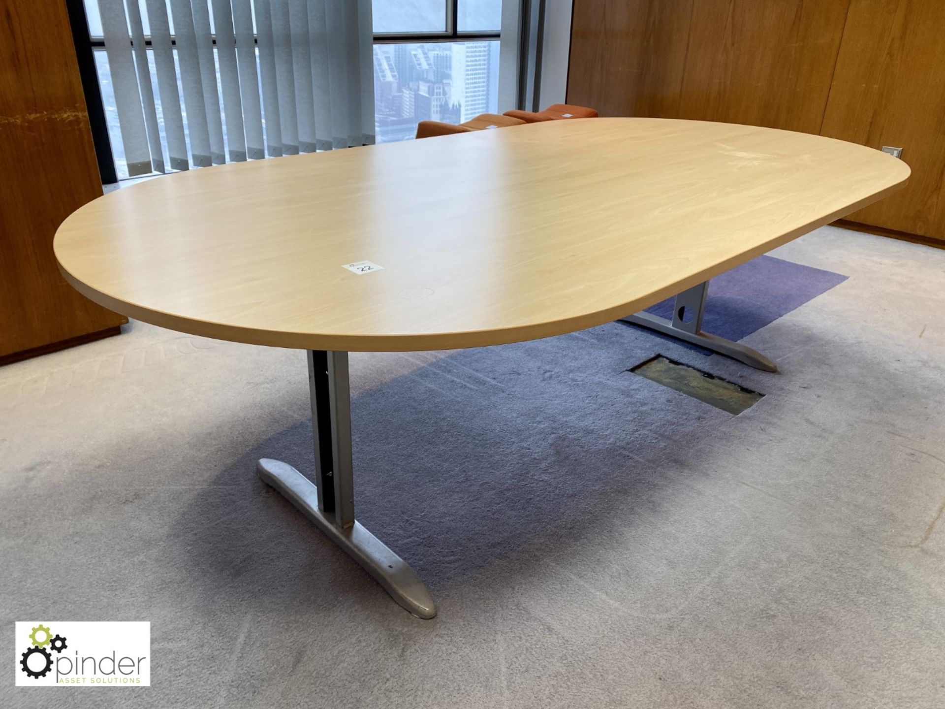 Beech effect D-end Meeting Table, 2400mm x 1200mm (located in Meeting Room 5 on 23rd Floor)