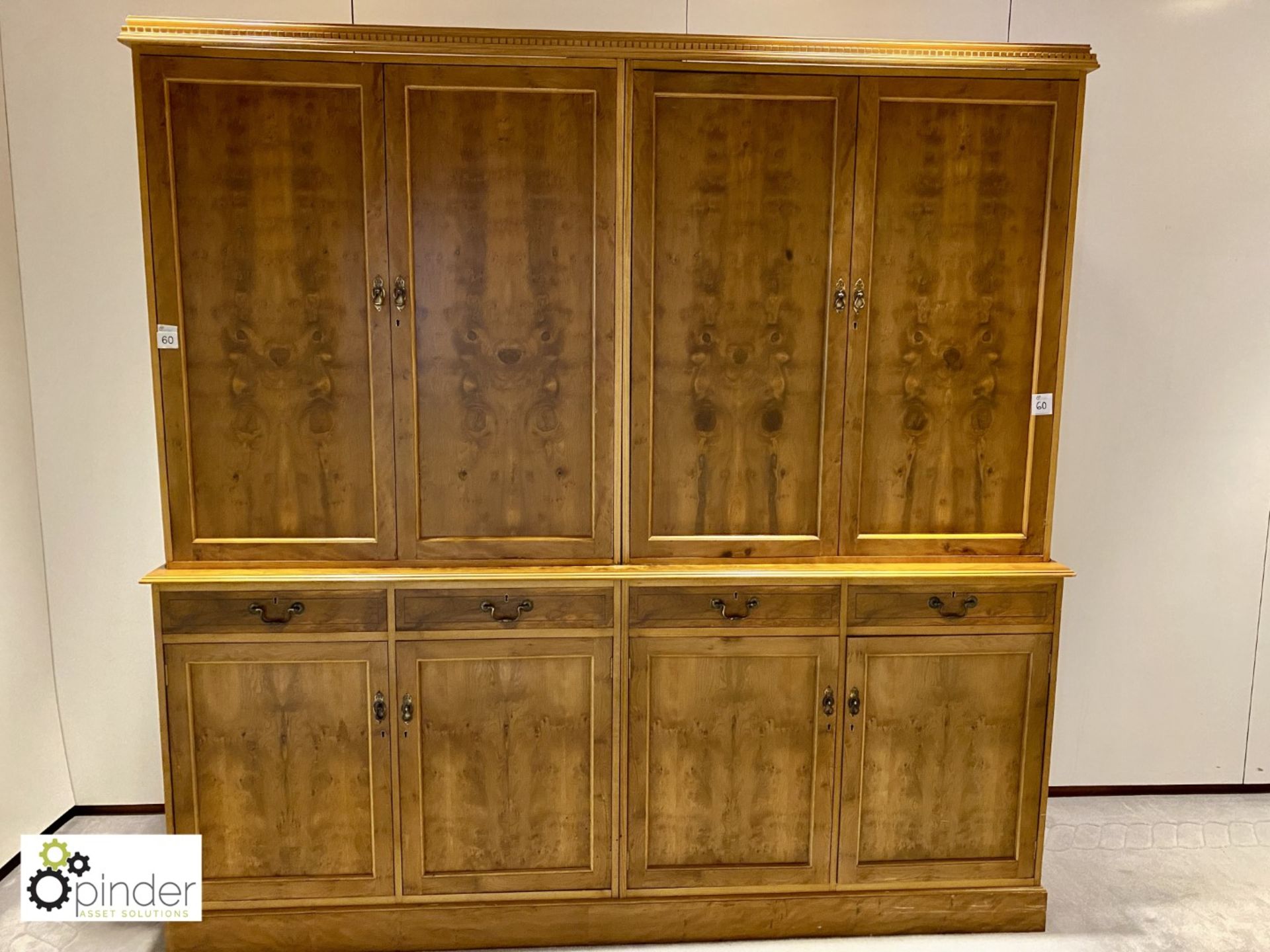 Walnut effect double door Cabinet, with base unit, 2210mm x 680mm x 2200mm high (located in