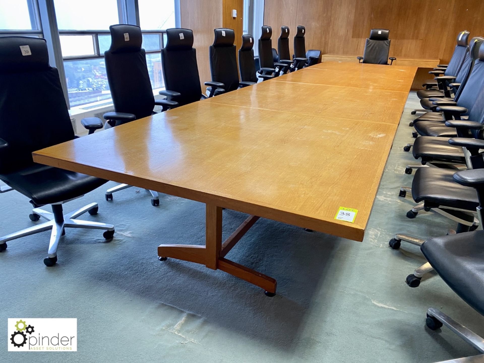 Oak 4-section Meeting Table, 6400mm x 1590mm (located in Meeting Room 13 on 23rd Floor) - Image 2 of 6