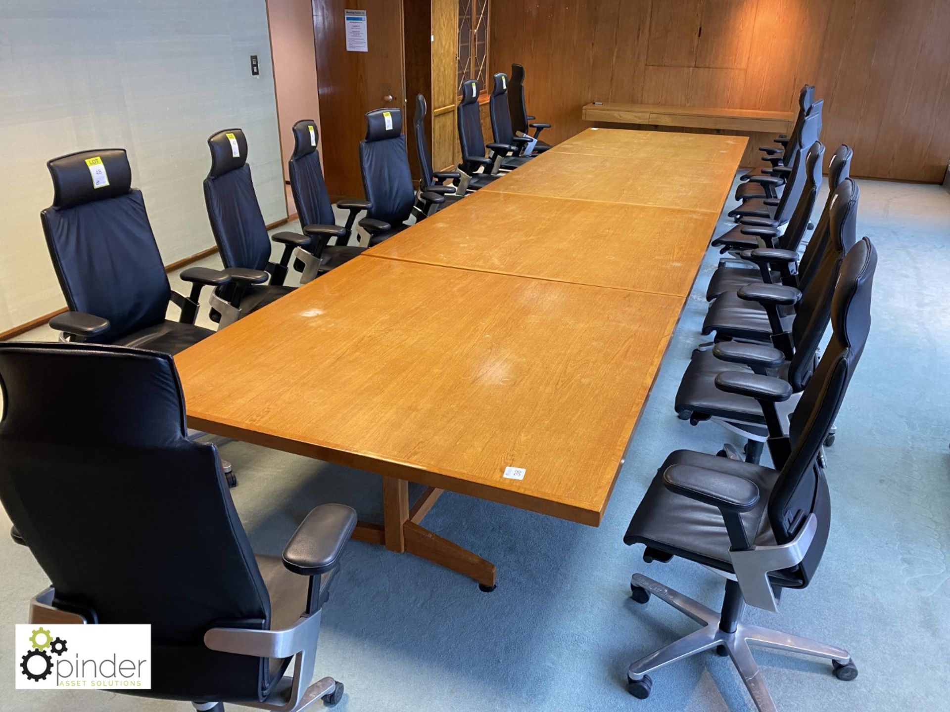 Oak 4-section Meeting Table, 6400mm x 1590mm (located in Meeting Room 13 on 23rd Floor) - Image 6 of 6