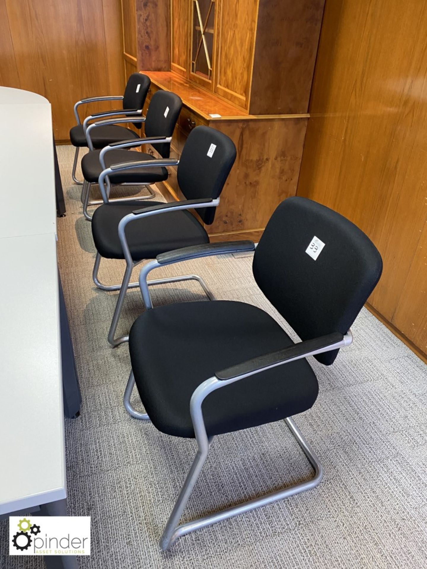 Set 4 upholstered cantilever Meeting Chairs, black (located in Meeting Room 9 on 23rd Floor)