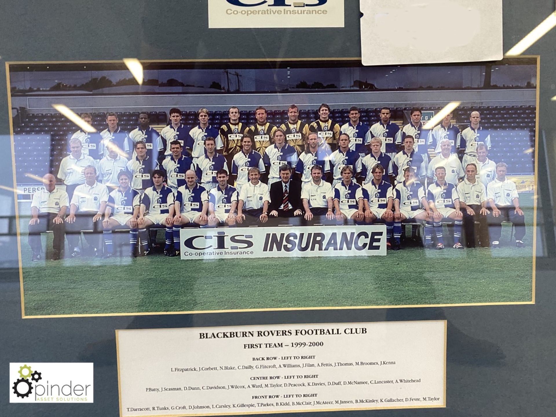 Framed and glazed Photograph “Blackburn Rovers FC, 1999-2000”, sponsored by CIS Insurance (located - Image 3 of 3