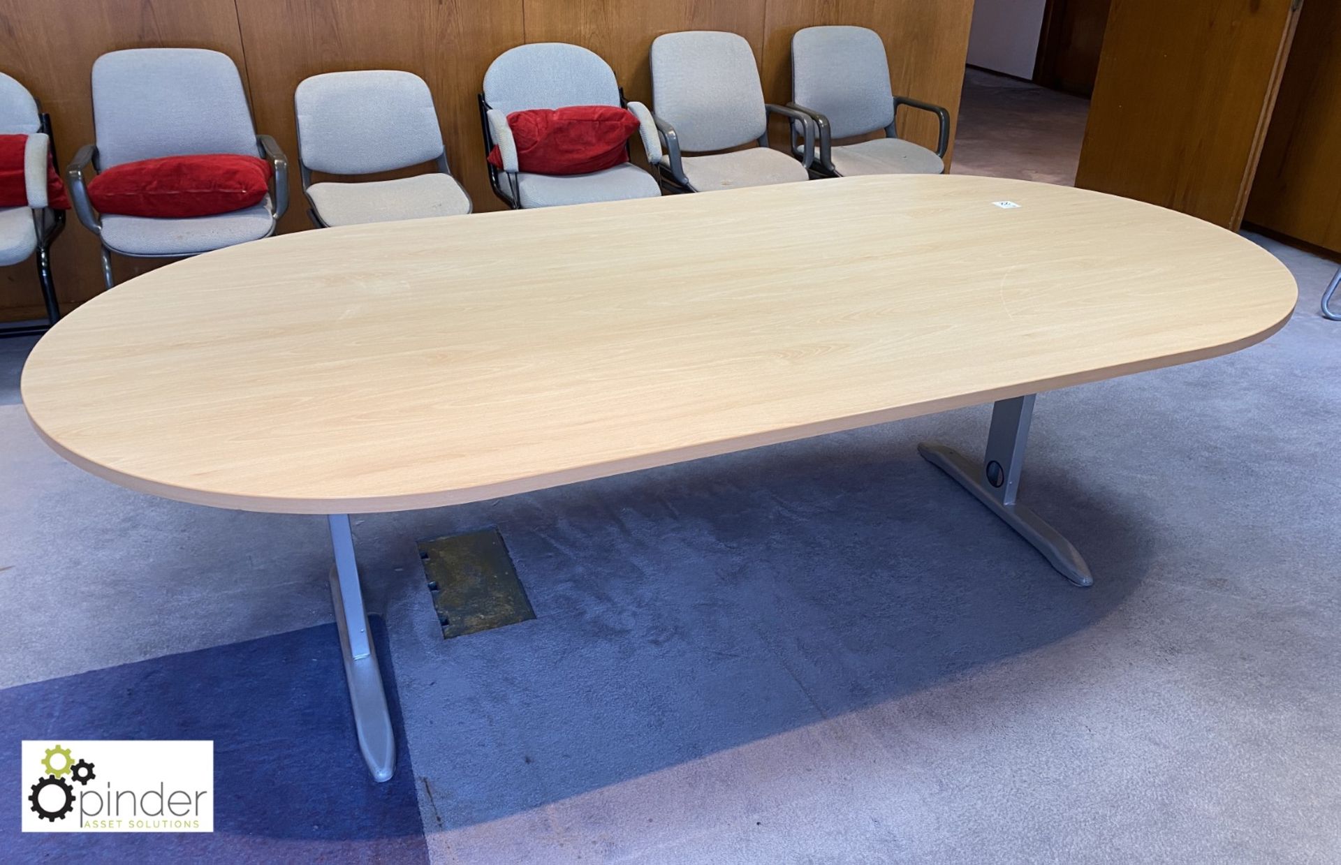 Beech effect D-end Meeting Table, 2400mm x 1200mm (located in Meeting Room 5 on 23rd Floor) - Image 2 of 2