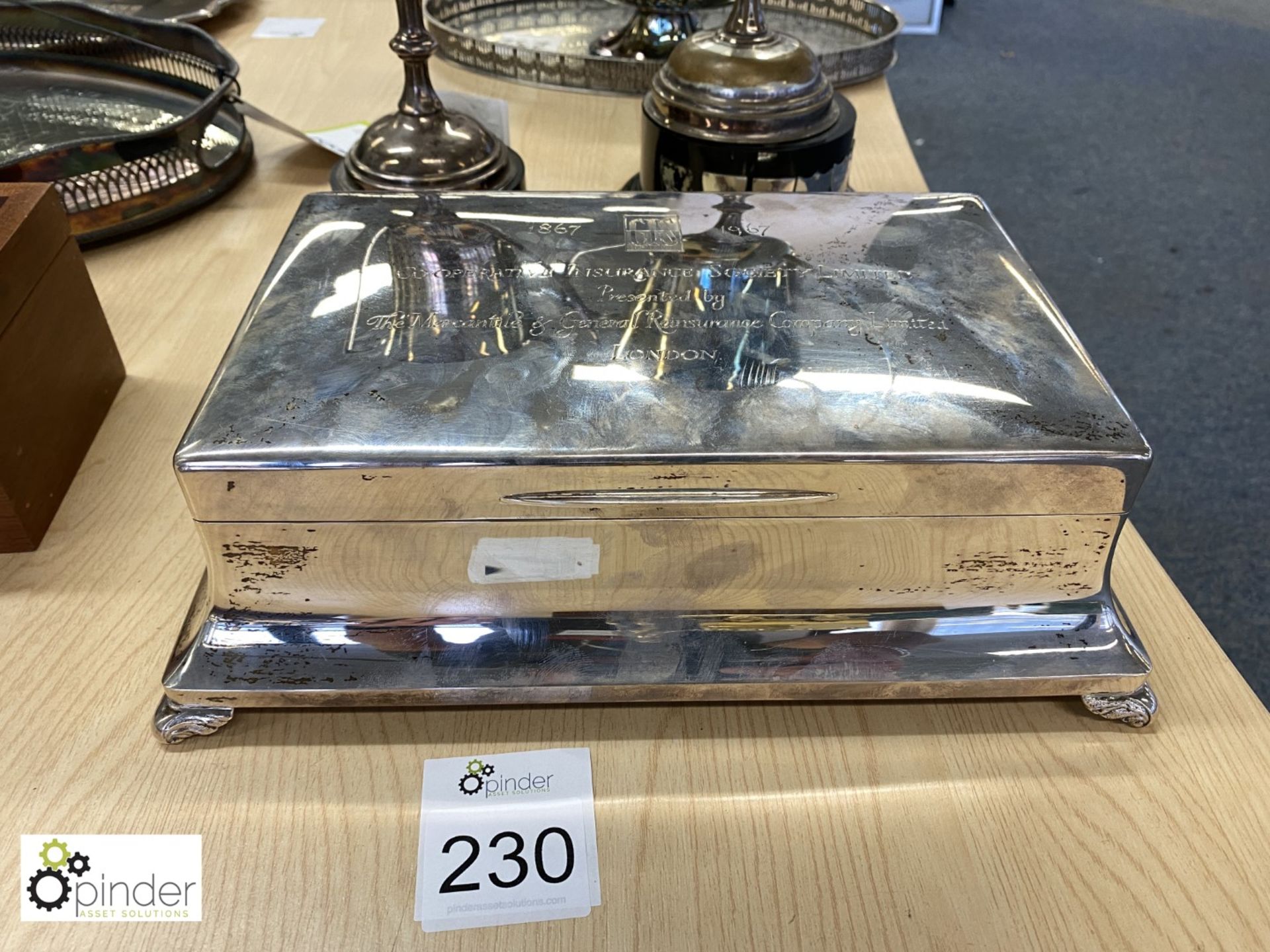 Silver Presentation Chest, depicting CIS 1867-1967, hallmarked (located on 6th Floor)