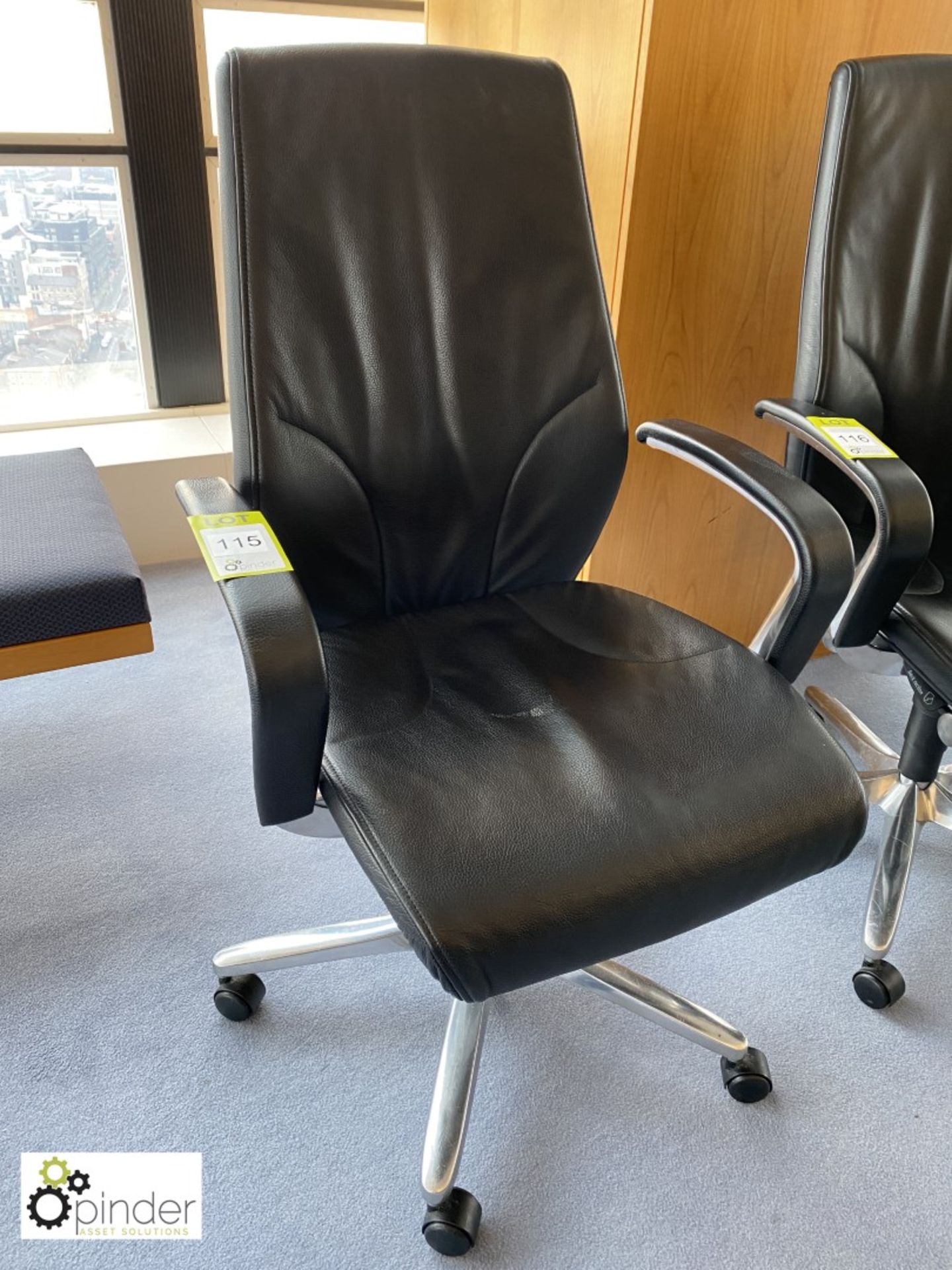 Orangebox Giroflex 64 leather upholstered swivel office Armchair (located in Boardroom on 24th