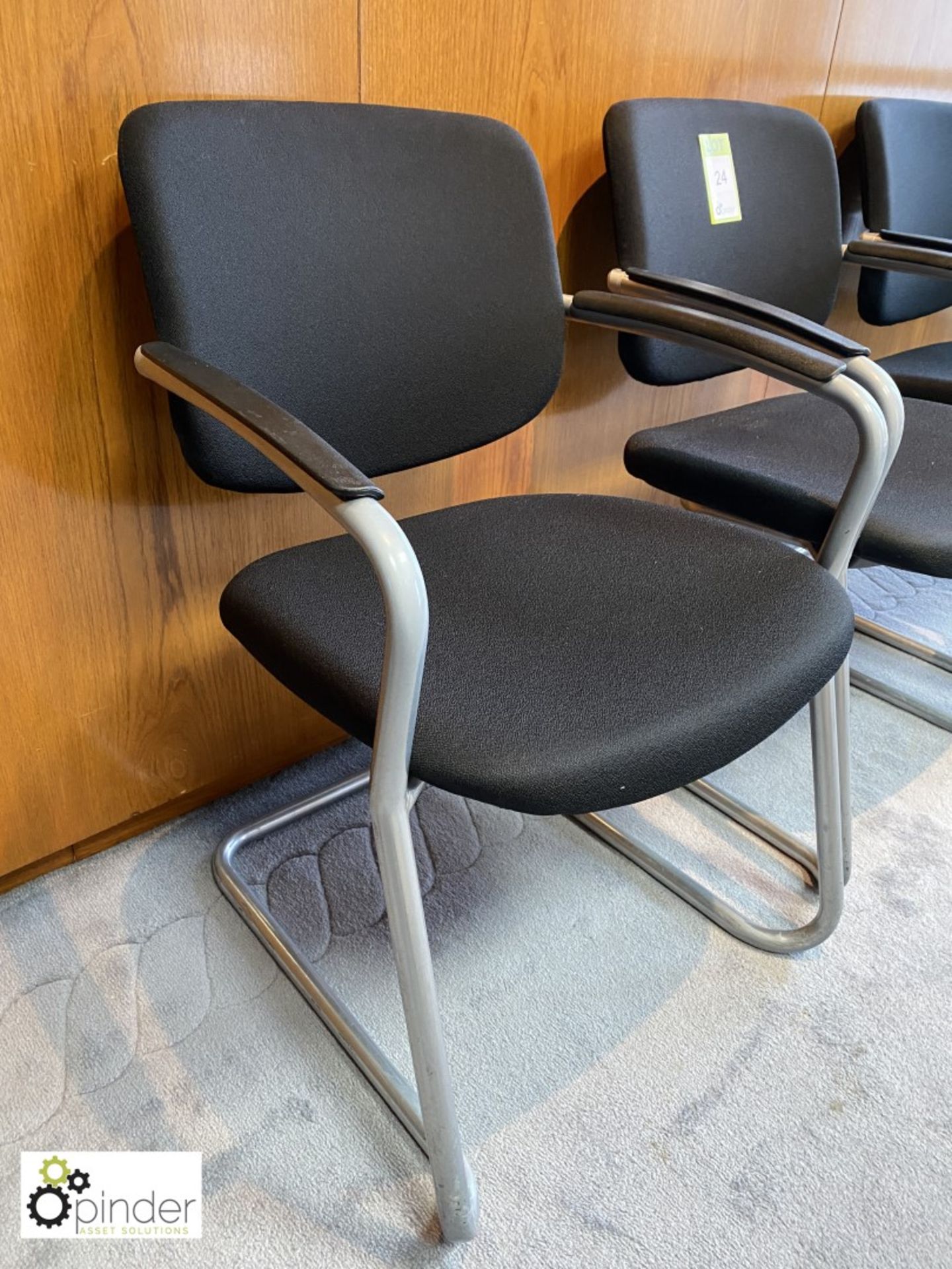 Set 4 upholstered cantilever Meeting Chairs, black (located in Meeting Room 5 on 23rd Floor) - Image 2 of 2