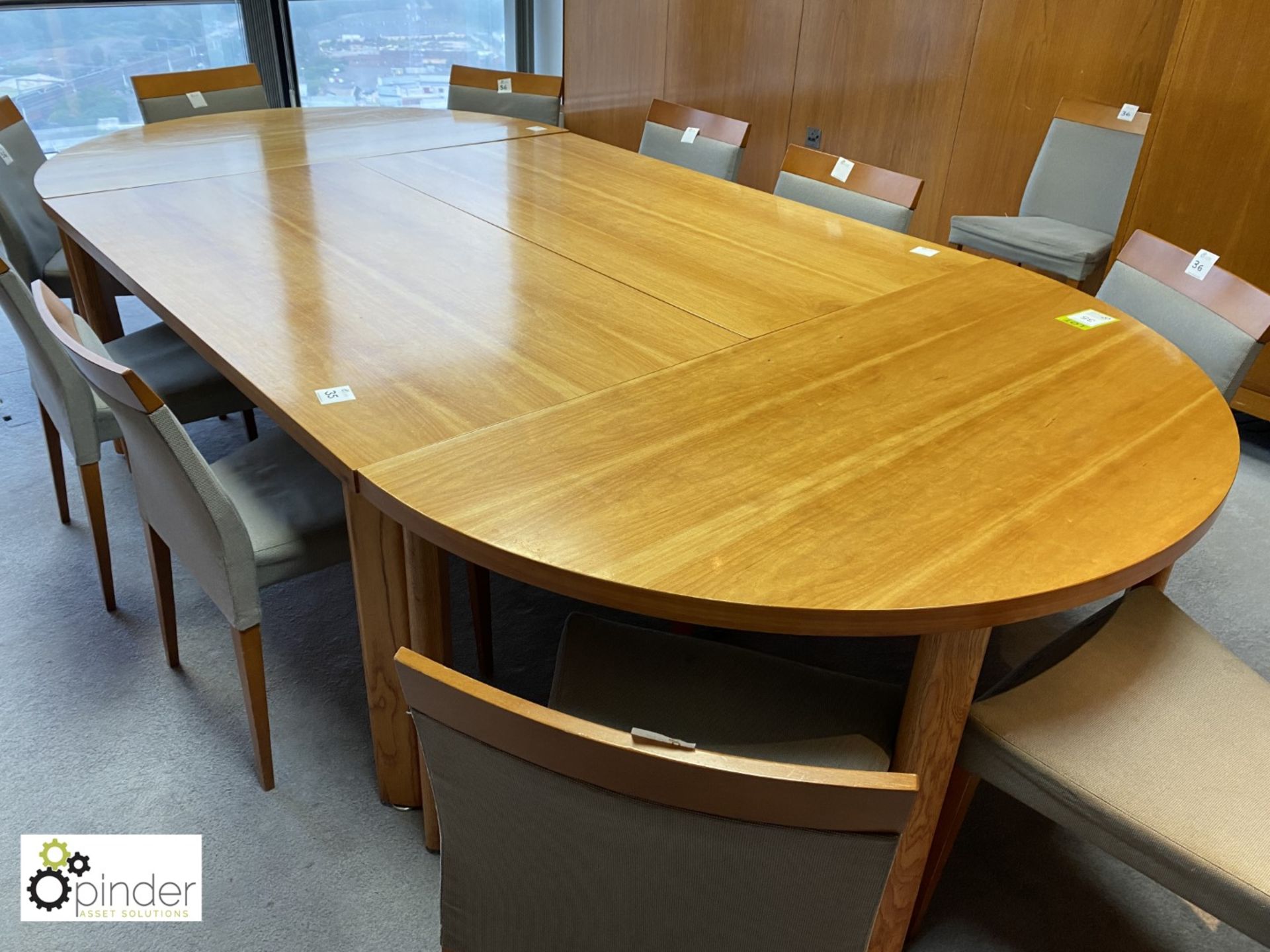 Walnut effect 4-piece D-end Meeting Table, 3050mm x 1525mm (located in Meeting Room 10 on 23rd