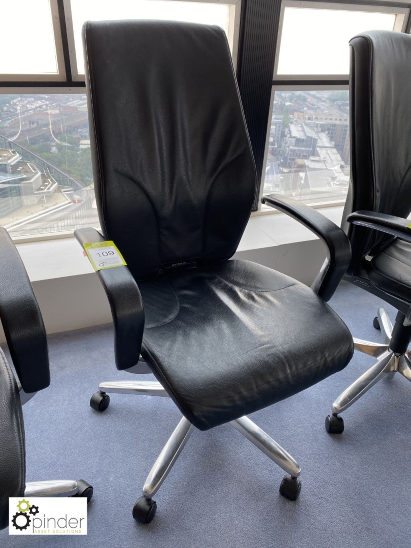 Orangebox Giroflex 64 leather upholstered swivel office Armchair (located in Boardroom on 24th