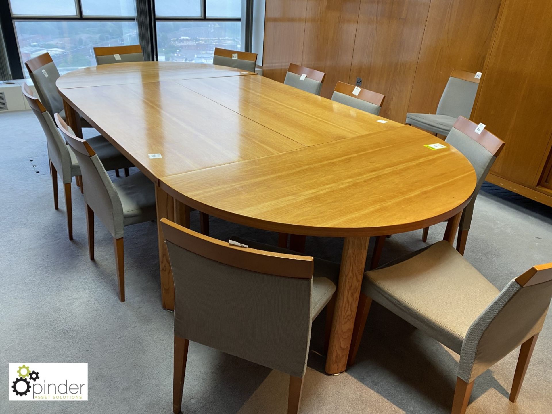 Walnut effect 4-piece D-end Meeting Table, 3050mm x 1525mm (located in Meeting Room 10 on 23rd - Image 2 of 4