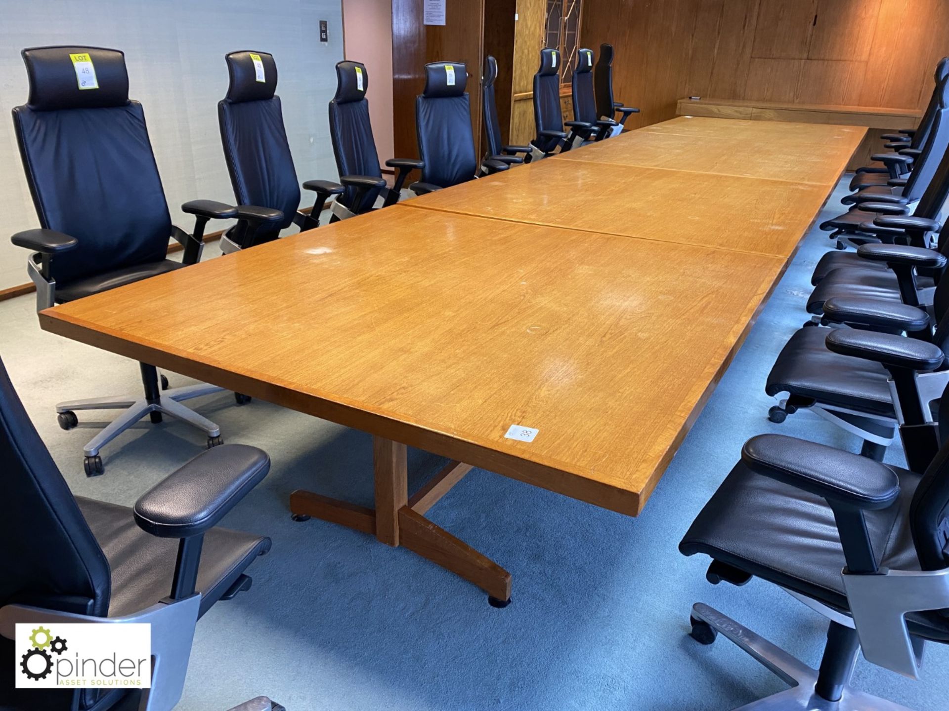 Oak 4-section Meeting Table, 6400mm x 1590mm (located in Meeting Room 13 on 23rd Floor) - Image 5 of 6