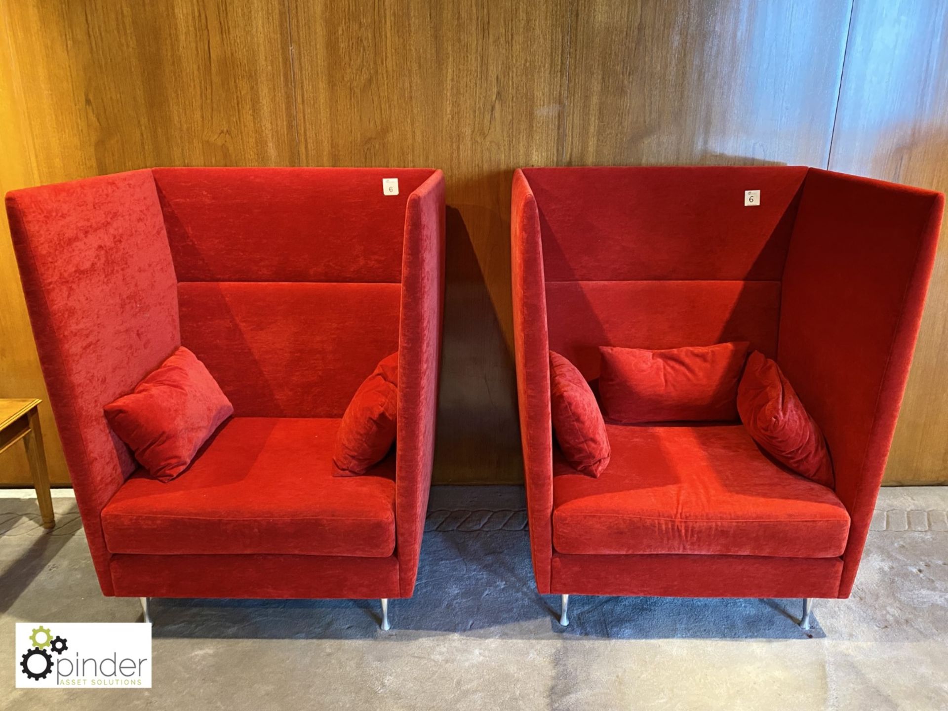 Pair Davison Highley high back upholstered Chairs (located in Reception on 23rd Floor)