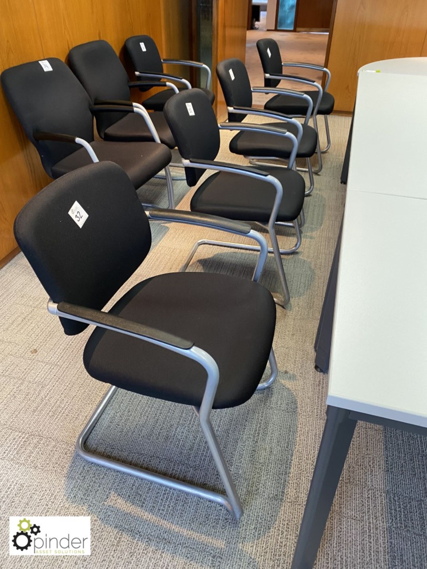 Set 4 upholstered cantilever Meeting Chairs, black (located in Meeting Room 9 on 23rd Floor)