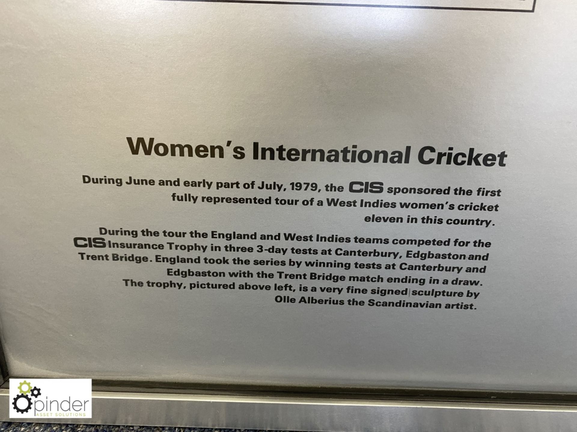 Framed and glazed Print depicting Women’s International Cricket, June – July 1979 (located on 6th - Image 2 of 5