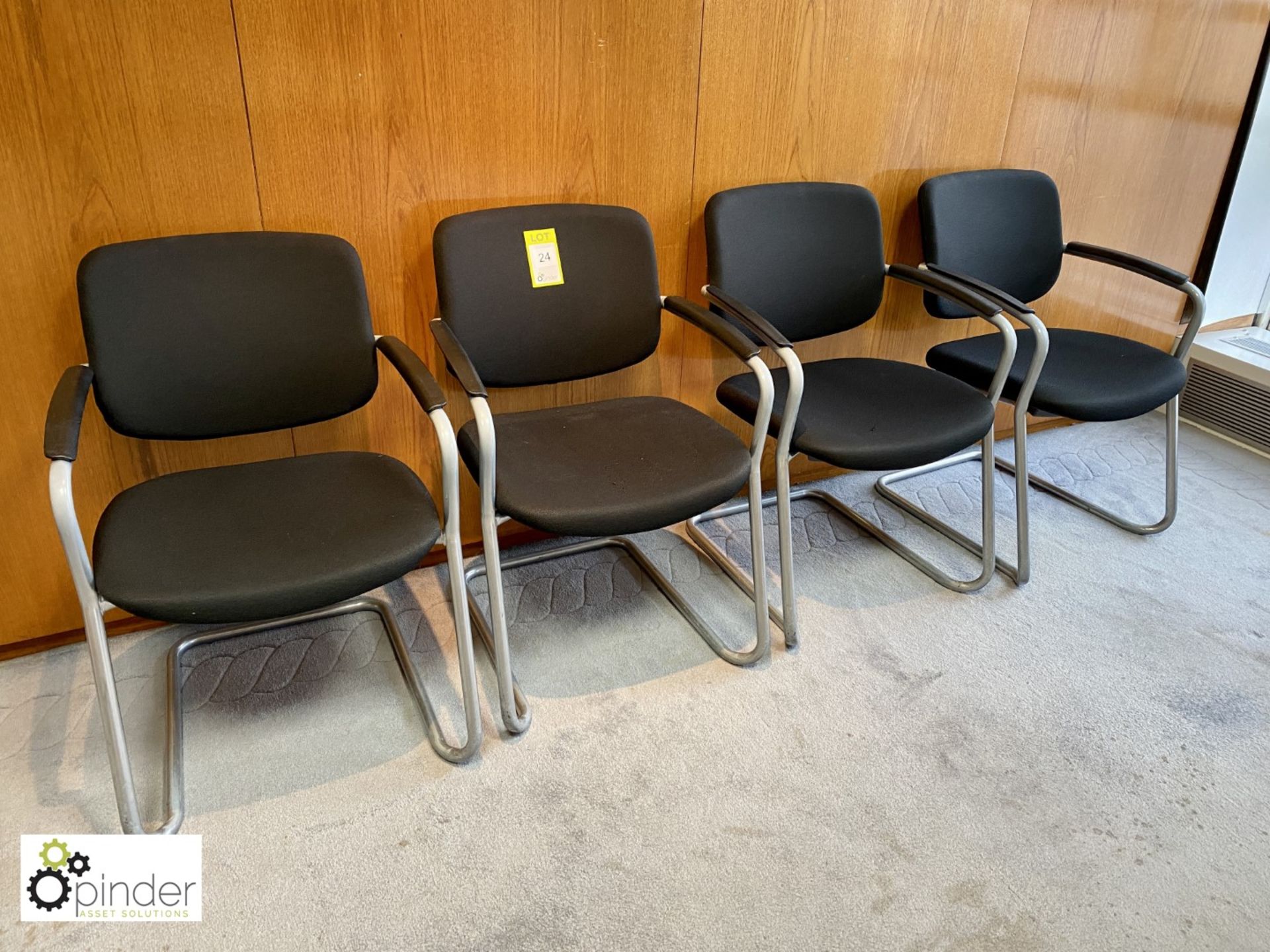 Set 4 upholstered cantilever Meeting Chairs, black (located in Meeting Room 5 on 23rd Floor)